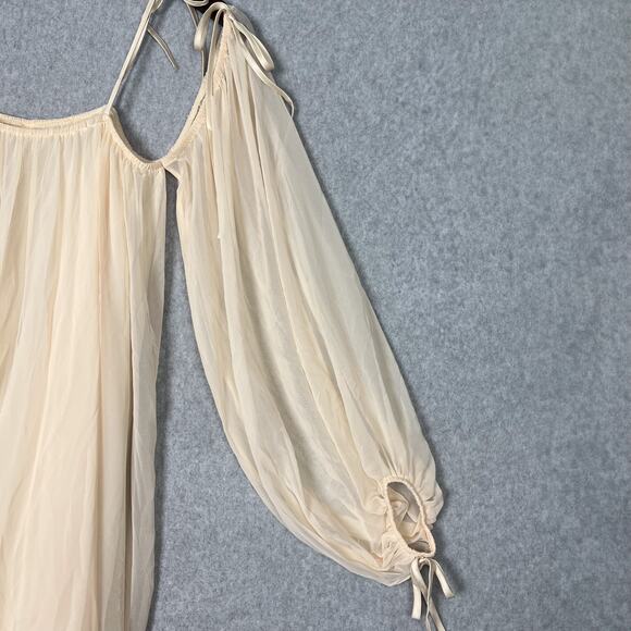 We are HAH Off Shoulder Long Sleeve Chiffon Mini Dress Size M/L - Picture 4 of 7